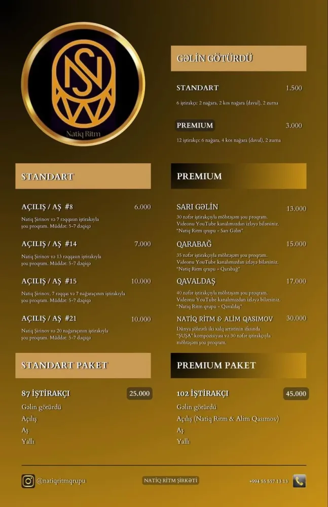 Natiq Şirinov və Alim Qasımovun heyrətləndirici - TOY QİYMƏTLƏRİ