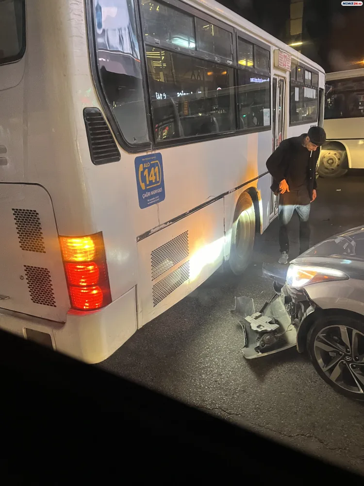 Bakıda avtobus maşınla - TOQQUŞDU