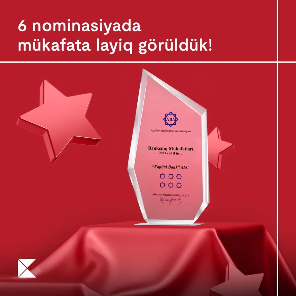 Kapital Bank ABA tərəfindən 6 nominasiyada mükafatlandırıldı