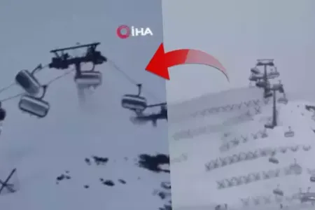 Xizək kurortunda qorxu dolu anlar