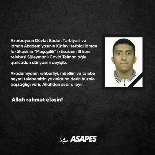 Azərbaycanda tələbə qızılcadan vəfat etdi - (FOTO)
