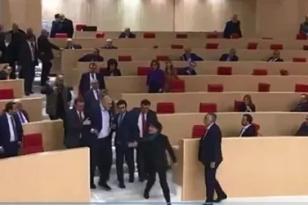 Gürcüstan parlamentində dava - VİDEO