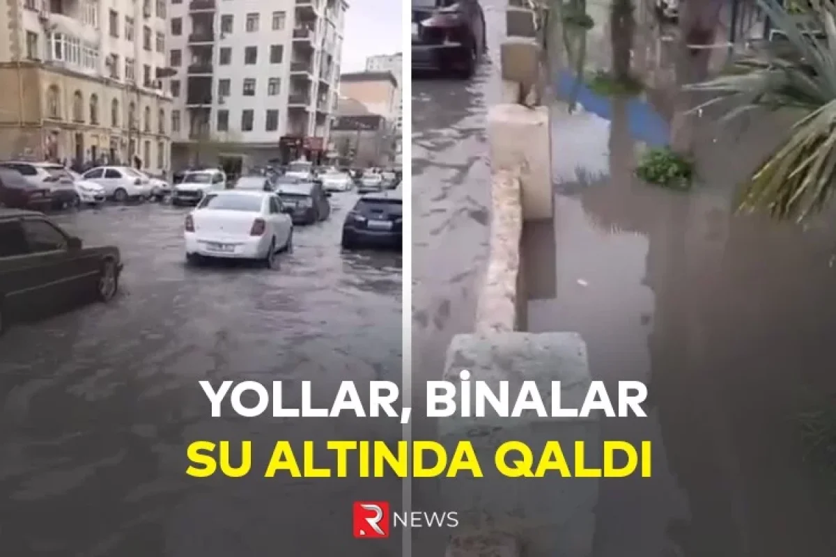 Xırdalanda DƏHŞƏT: - YOLLAR, BİNALAR SU ALTINDA QALDI