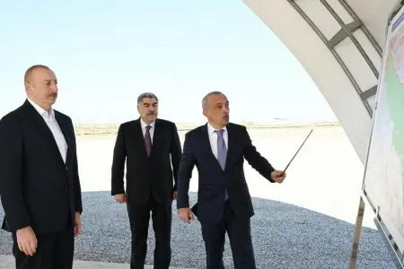 İlham Əliyev Şirvan suvarma kanalının təməlini qoydu - FOTOLAR