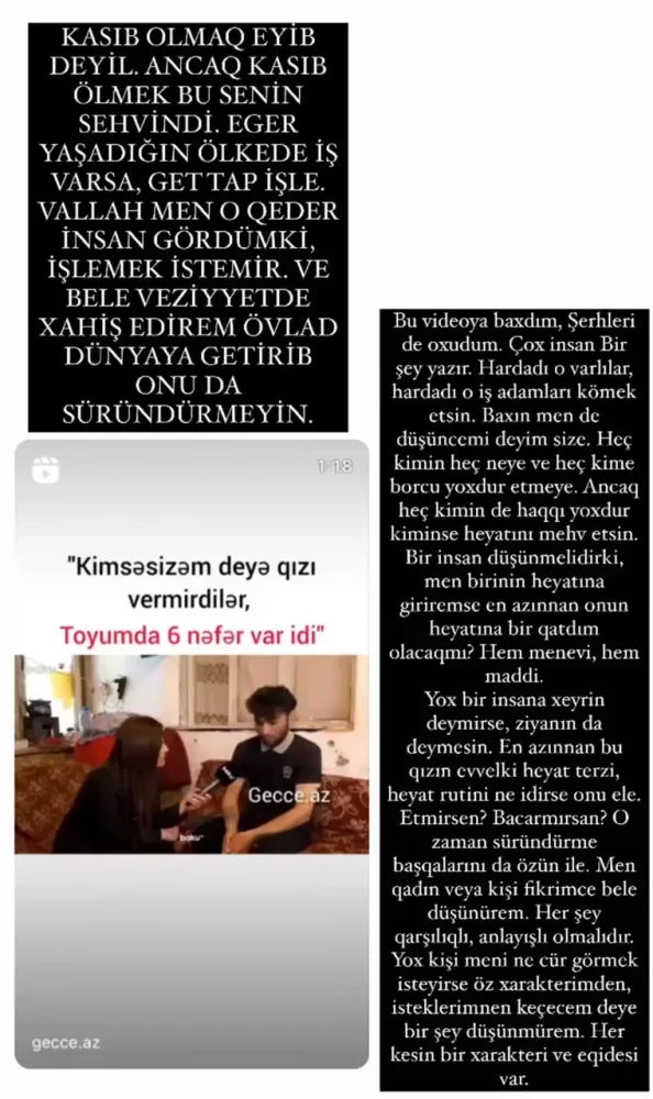 "Belə övlad dünyaya gətirib onu da süründürməyin"