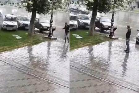 Sürətlə gələn maşın üç avtomobili belə əzdi - ANBAAN VİDEO