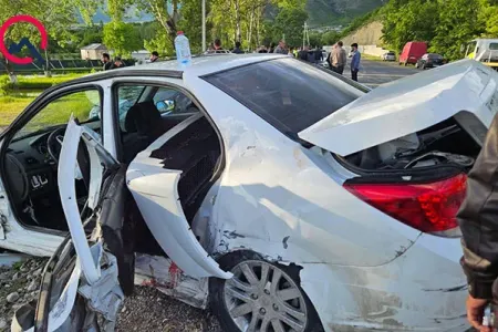 Şəkidə ağır qəza, 4 yaralı var - Görüntülər