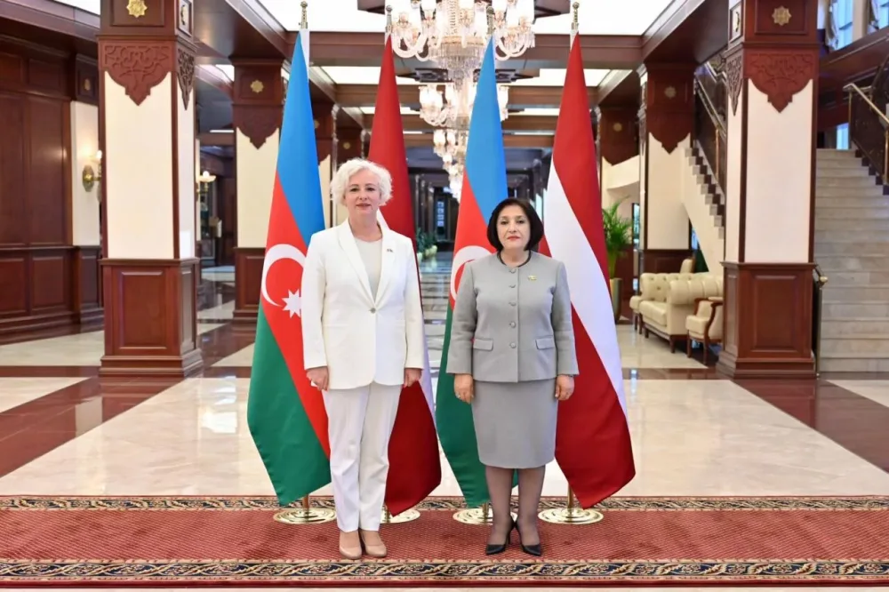 Sahibə Qafarova Latviya Respublikası Seyminin sədri ilə görüşüb - FOTO