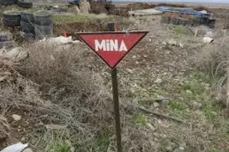 Tərtərdə minaya düşən şəxsin görüntüsü - FOTO