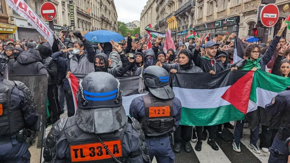 Parisdə Qəzza üçün aksiya - FOTOlar