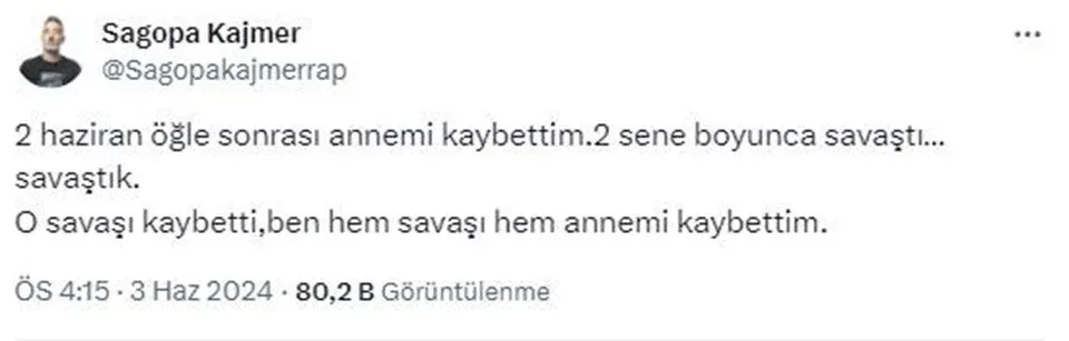 Saqopa Kajmerin anası vəfat etdi