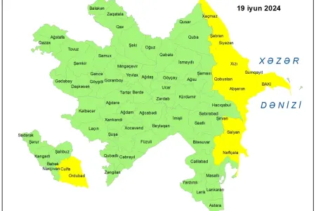 Hava ilə bağlı sarı - xəbərdarlıq
