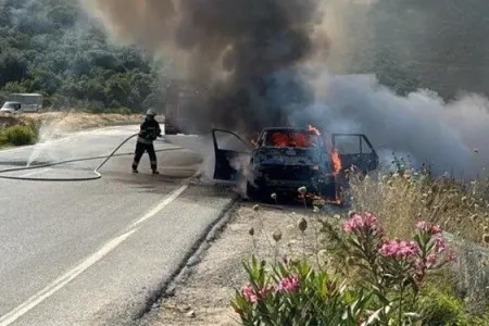 Avtomobil alov topuna çevrildi