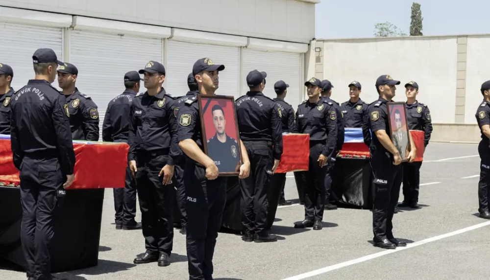 Bakıda öldürülən polislərlə - VİDA MƏRASİMİ - FOTO