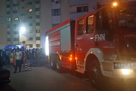 Sumqayıtda yanğın: Tüstüdən zəhərlənənlər var