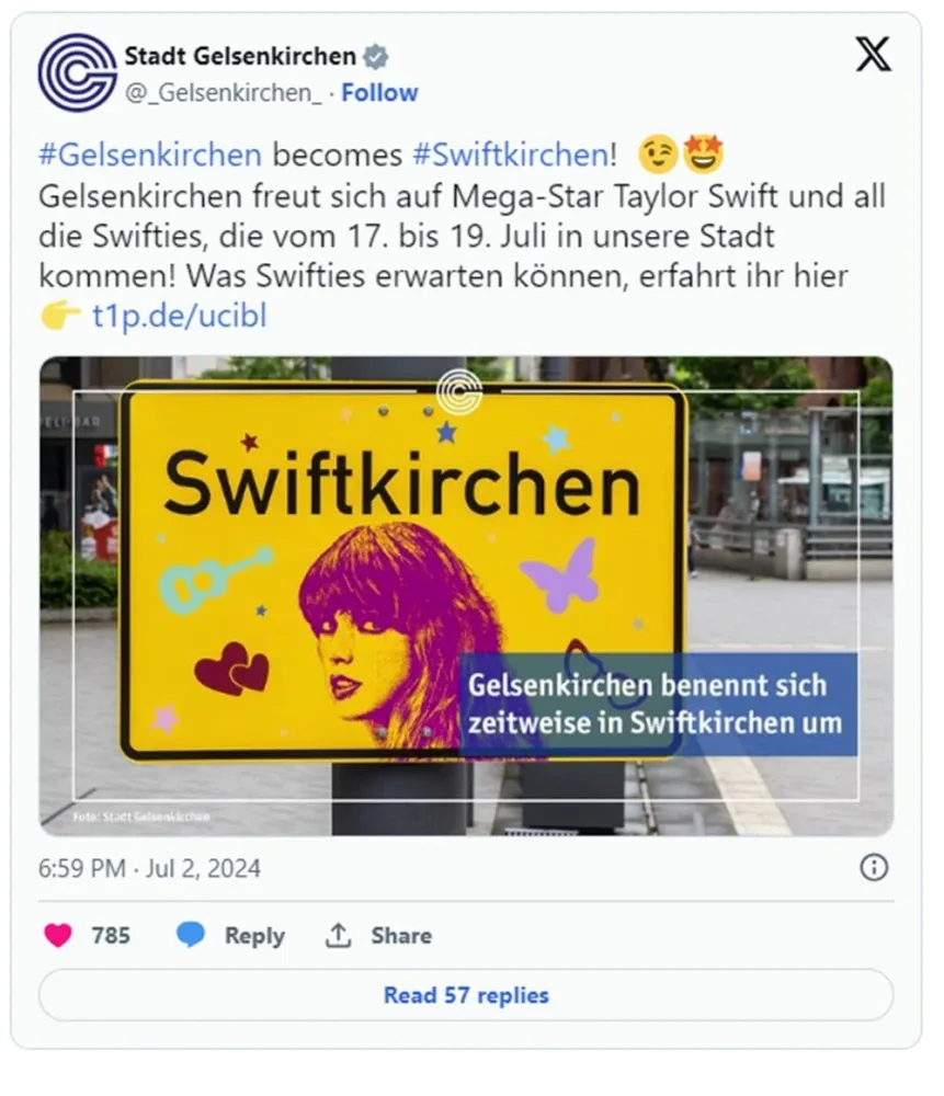 Almaniyada bir şəhərin adı Taylor üçün dəyişdirildi