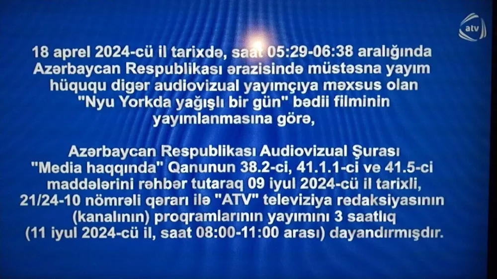 ATV-nin yayımı - DAYANDIRILDI - FOTO