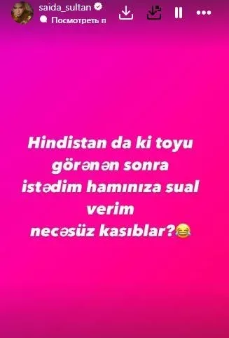 Səidə Sultandan maraqlı paylaşım: - "Necəsiniz, kasıblar?"