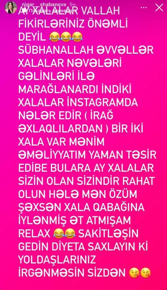 “Xala qabağına iylənmiş ət atmışam....” - FOTO