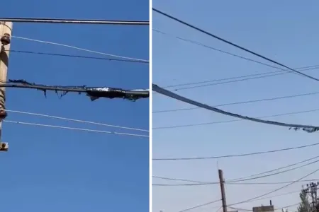 İstidən elektrik naqilləri əridi