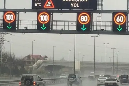 Bu yolda sürət həddi endirildi