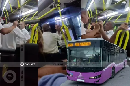 77 saylı xətt avtobusunda içkili olduğu deyilən dispetçer və sürücüdən biabırçı əməl