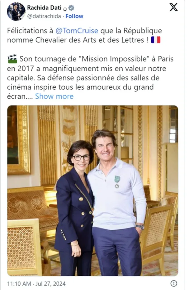 Tom Kruz “Şərəf” ordeni ilə təltif edildi