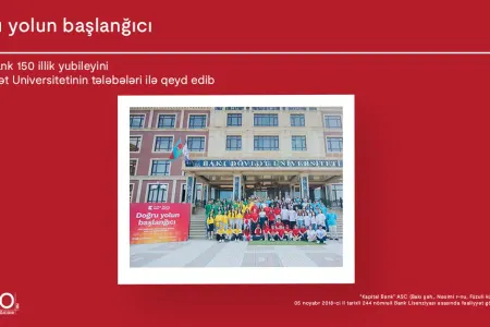 Doğru yolun başlanğıcı: Kapital Bank 150 illik yubileyini - Bakı Dövlət Universitetinin tələbələri ilə birlikdə qeyd edib
