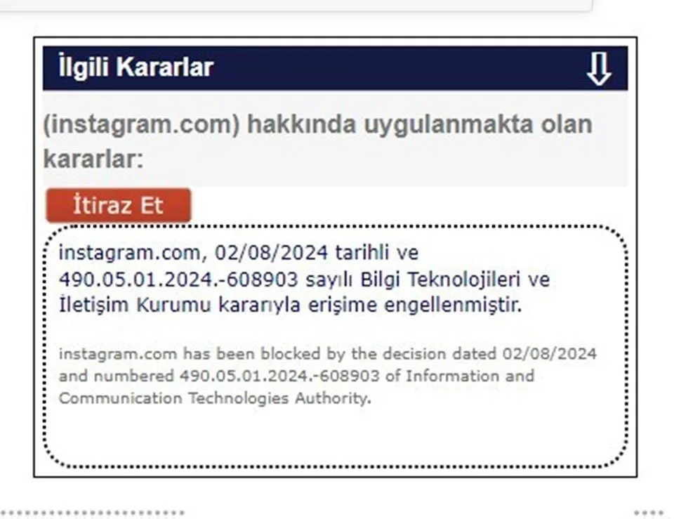Instagram-a giriş bloklandı