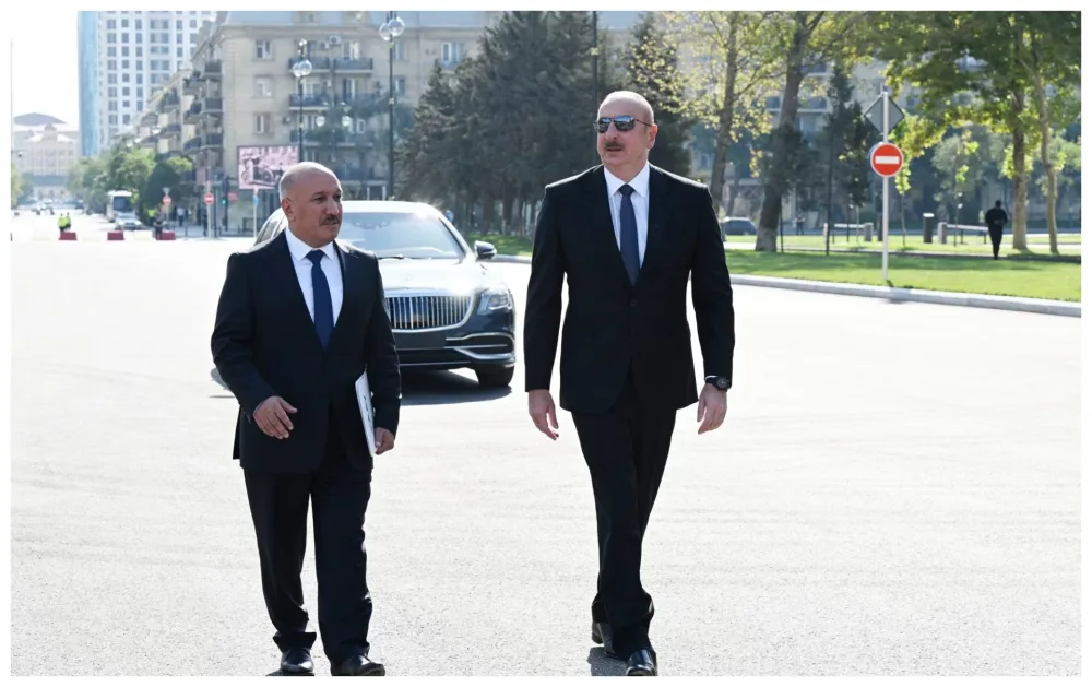 Prezident yeni avtomobil yolunun açılışında - iştirak edib - FOTO