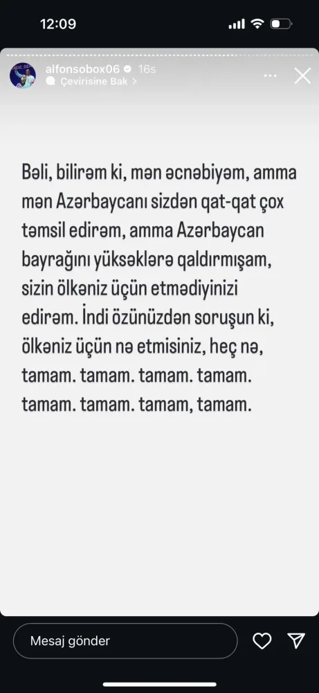 Olimpiya mükafatçımızdan qalmaqallı paylaşım - Foto