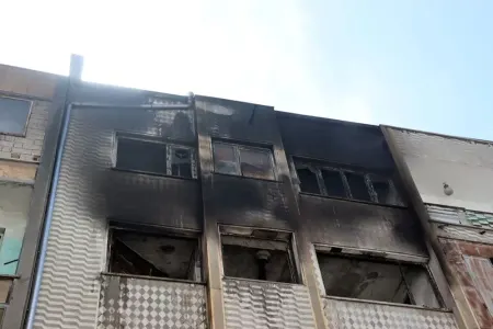 Binada qaz balonu partladı - FOTOlar