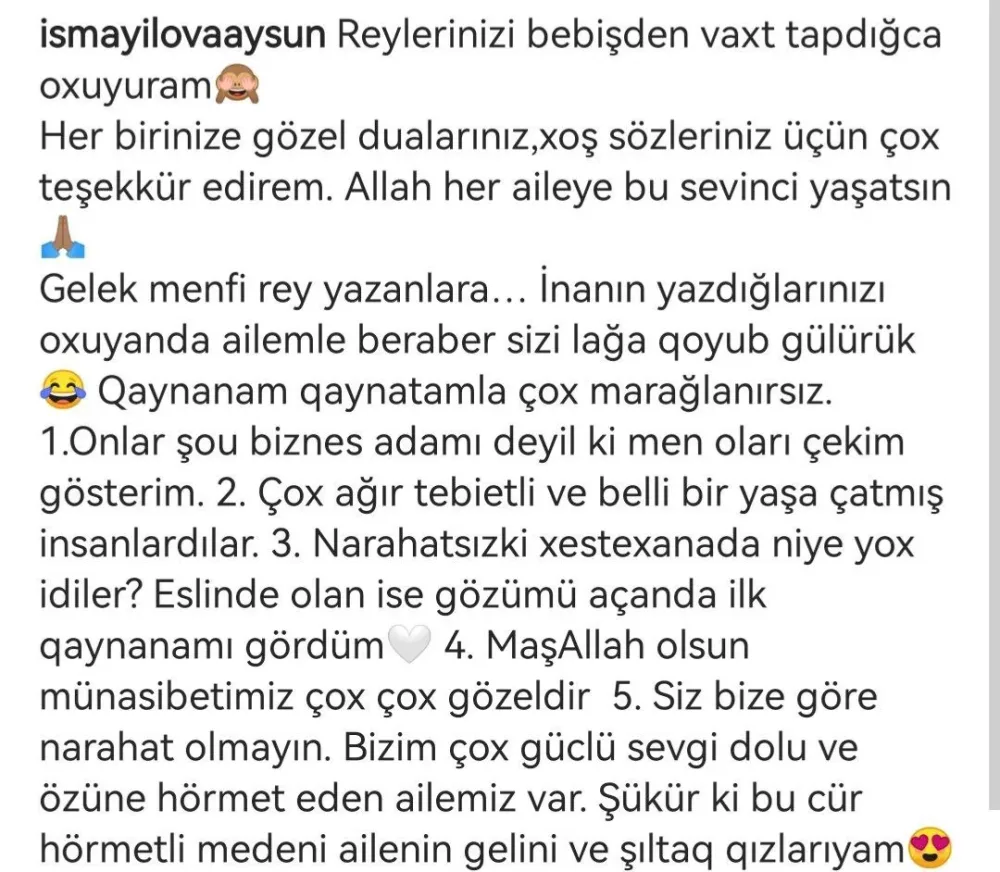 “Ailəmlə sizi lağa qoyub, gülürük” - Aysun