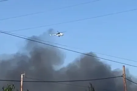 Suraxanıdakı yanğının söndürülməsinə helikopter cəlb edildi