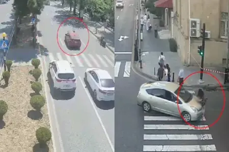 Bakıda "Prius" piyadaları belə vurdu - – ANBAAN VİDEO