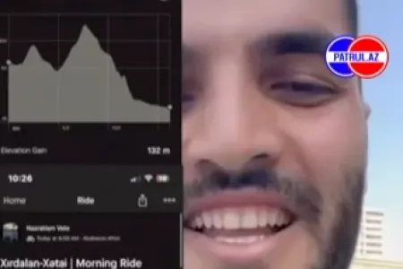 Xırdalandan Xətaiyə velosipedlə 50 dəqiqəyə çatdı - VİDEO