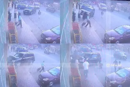 Bakıda qadın sürücünün törətdiyi dəhşətli qəzanın - ANBAAN GÖRÜNTÜLƏRİ