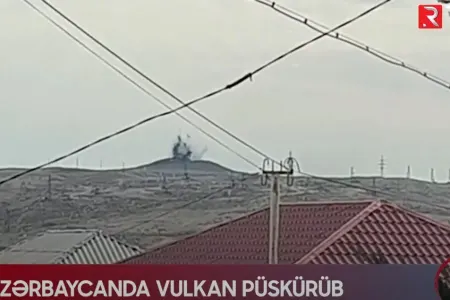 Azərbaycanda VULKAN PÜSKÜRDÜ - ANBAAN GÖRÜNTÜLƏR
