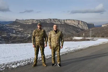 Prezident oğlu ilə Ağdama getdi