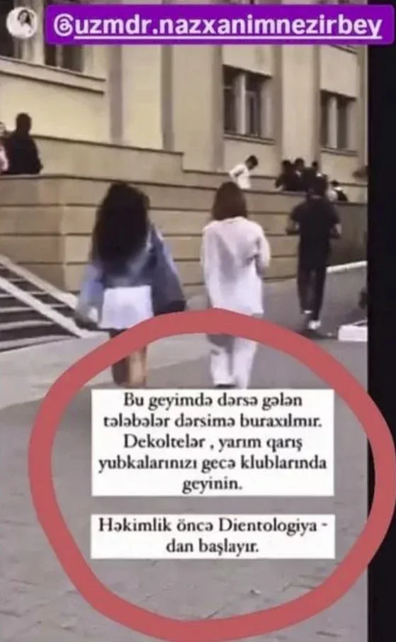 “Bu yubkanızı gecə klubuna geyinin” - Azərbaycanda müəllimdən PAYLAŞIM