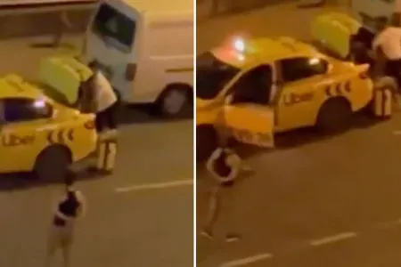 Taksi sürücüsü ilə sərnişin belə dava etdi – - ANBAAN VİDEO