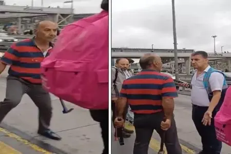 Avtobus dayanacağında dəhşətli anlar - Görüntü