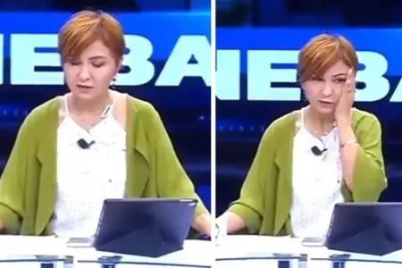 Zəlzələ zamanı APARICI canlı yayımda - belə qorxdu - VİDEO