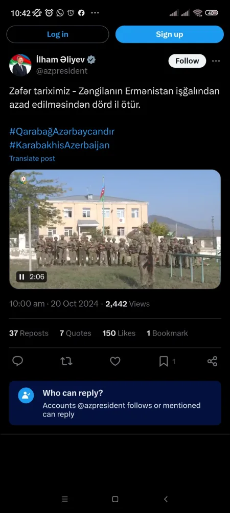 Prezidentdən Zəngilanın azad olunmasının ildönümü ilə bağlı PAYLAŞIM