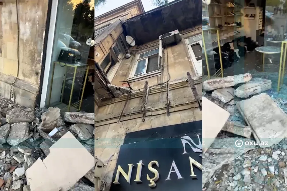 Yasamalda binanın eyvanı UÇDU - Görüntülər