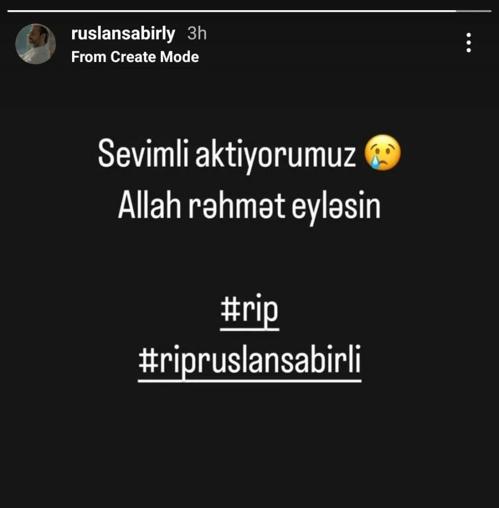 Məşhur azərbaycanlı aktyorun ölüm xəbəri yayıldı - FOTO