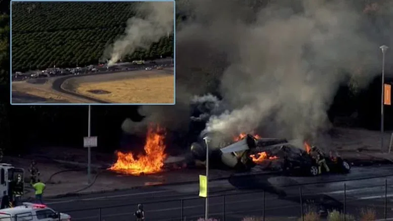 Havaya qalxan təyyarə yolda avtomobilə çırpıldı - 5 nəfər öldü