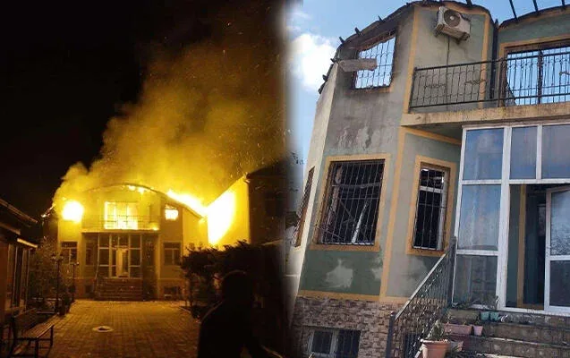 Bakıda tanınmış şəxsin evi yandı - FOTO