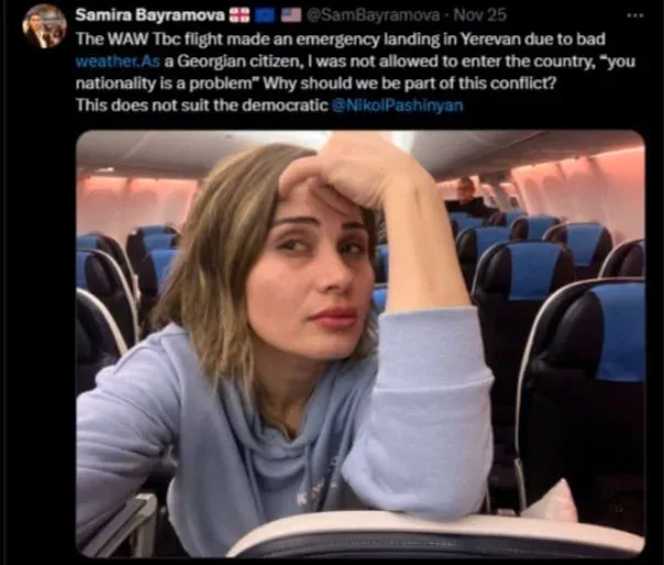 Samirə Ermənistana getdi, Paşinyana mesaj verdi - Foto