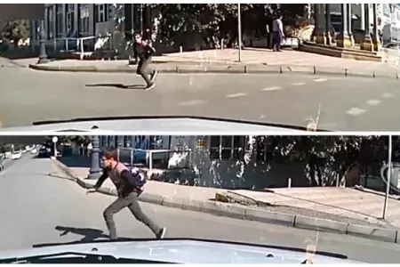 Yola qaçan azyaşlı son anda maşının altında qalmaqdan xilas oldu - REAL VİDEO